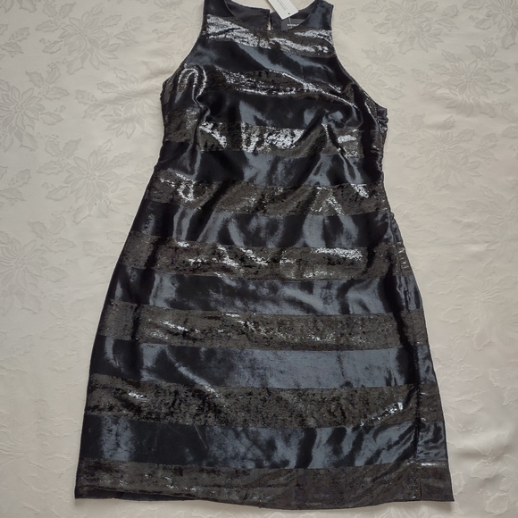 Banana Republic Limited Edition Made in Portugal black striped Cocktail Dress - Picture 4 of 12